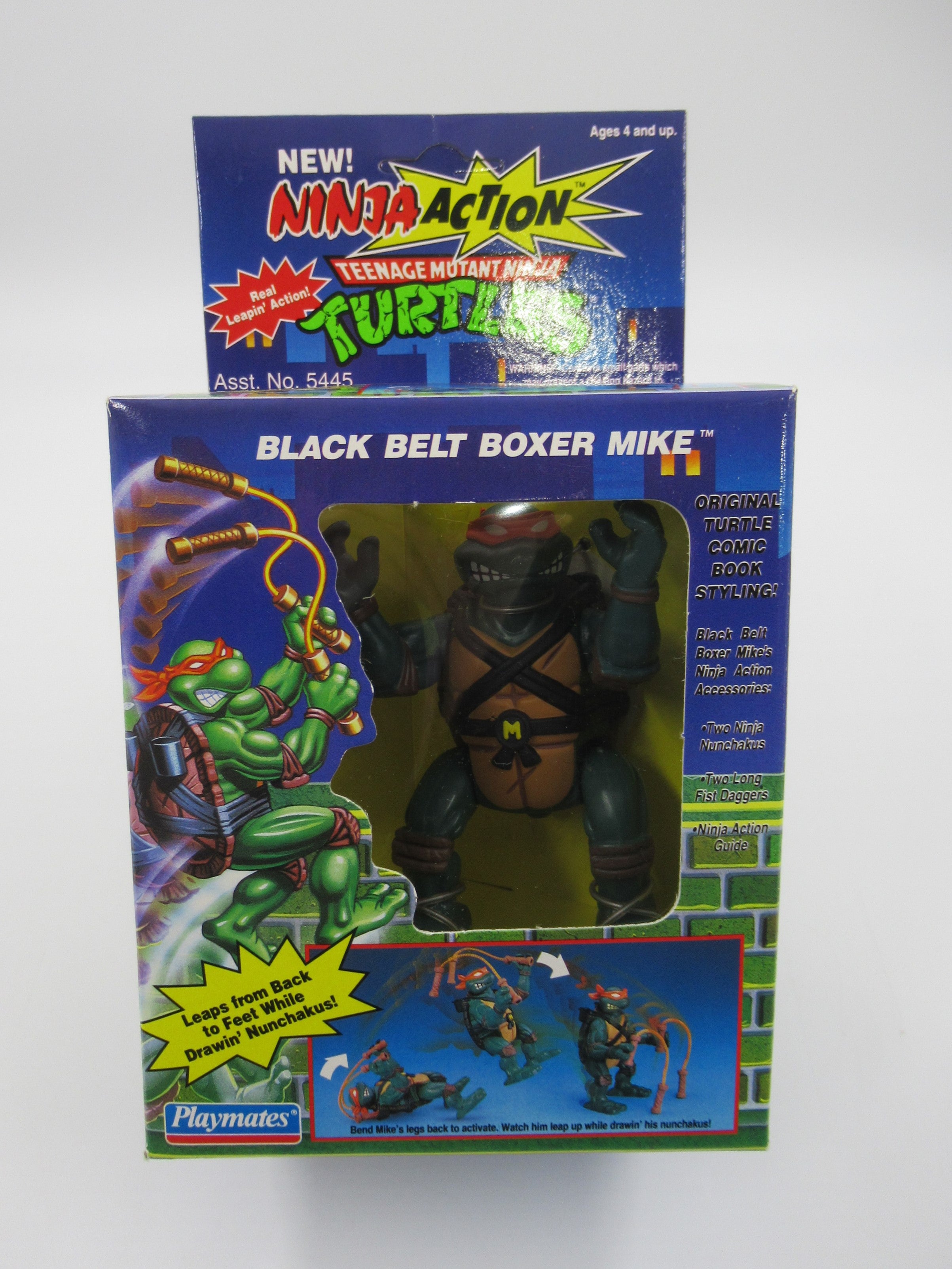 TMNT Black Belt Boxer Mike Ninja Action 5" Figure Teenage Mutant Ninja Turtles - Playmates (1993)